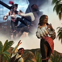 SBibb Dreadful Pirate Captain Poses and Expressions for Genesis 8