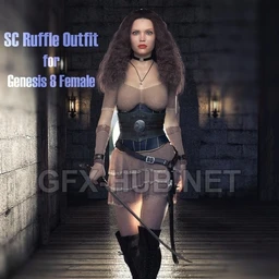 SC Ruffle Outfit for Genesis 8 Female