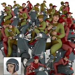 Scootering Poses and Props for Genesis 8