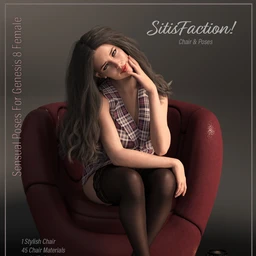 Sitisfaction Poses and Chair for Genesis 8 Female
