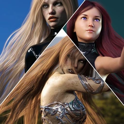 Turbulent Long Hair for Genesis 3 and 8 Females