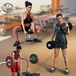 Weight Workout Props and Poses for Genesis 8