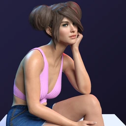 X-Fashion dForce Casual Denim Outfit for Genesis 8 Females