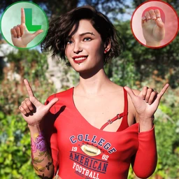 Z ASL Alphabet for Genesis 8.1 Female and Victoria 8.1