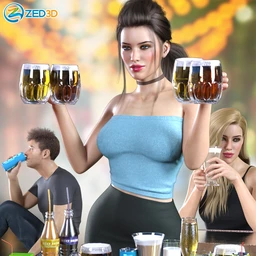 Z Drinks Aplenty Props and Poses for Genesis 8