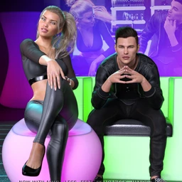 Z Neon Glow Furniture and Pose Mega Set for Genesis 3 and 8