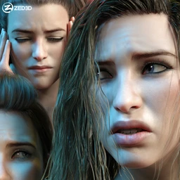Z Pain and Hurt Mix and Match Expressions for Genesis 8.1 Female