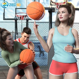 Z Shooting Hoops Scene and Poses for Genesis 8