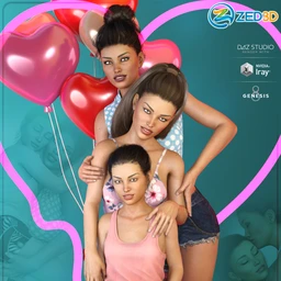 Z Sisterly Love Shape Presets and Poses for Genesis 8 Female