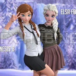 Anna and Elsa For G3F-G8F
