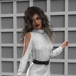 dForce Cold Shoulder Dress for Genesis 8 and 8.1 Females