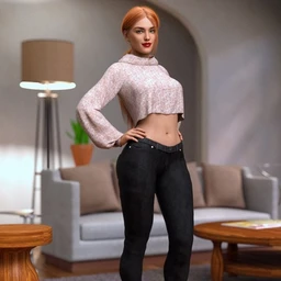 dForce Crop Sweater and Jeans Outfit for Genesis 8 Female(s)