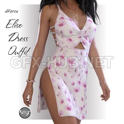 dForce Elise Cocktail Dress outfit for Genesis 8 Females