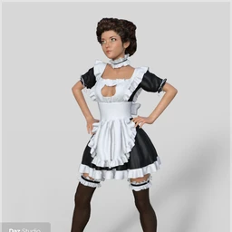 dForce French Maid Servant Outfit for Genesis 8 Female(s)