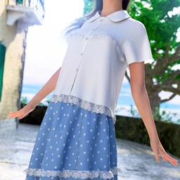 dForce Frilled Blouse and Skirt for Genesis 8 Female