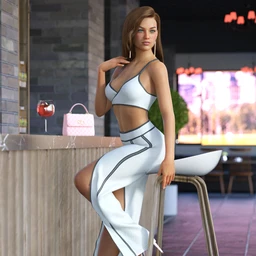 dForce Open Pants Outfit for Genesis 8 Females