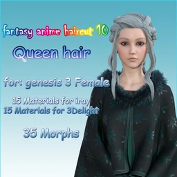 Fantasy Anime Haircut 10 Queen Hair for G8F