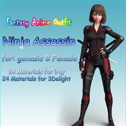 fantasy anime outfit 8 _ Ninja Assassin _ for G8F