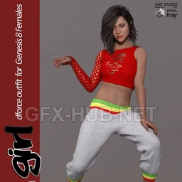 Fly Girl dForce outfit for Genesis 8 Females