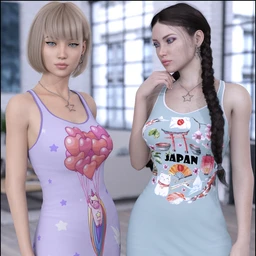 Kawaii Textures for dForce Tanked Dress