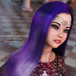 MMX Blended Dual Lobe Hair Shader Resource Pack for Iray