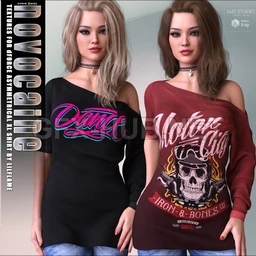 Novocaine Textures for dForce Asymmetrical XL Shirt G8F