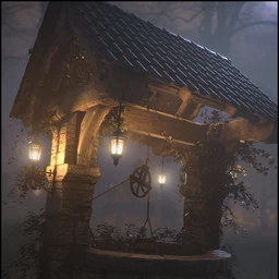 Old Village Wishing Well Iray