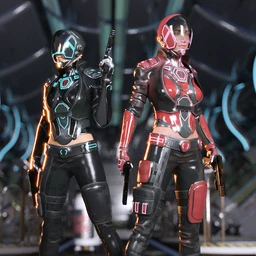 Sci-Fi Urban Warrior Outfit for Genesis 8 and Genesis 8.1 Females