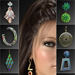 Statement Earrings Megapack for Genesis 8 and 8.1 Females
