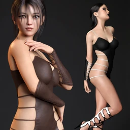 Strappy Suit Set for Genesis 8 and 8.1 Females