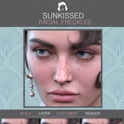 Sun-kissed Facial Freckles for Genesis 3, 8 and 8.1 Females