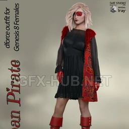 Urban Pirate dforce outfit for Genesis 8 Female