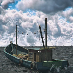 Wood Fishing Boat