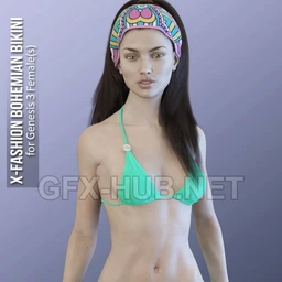X-Fashion Bohemian Bikini for Genesis 3 Females