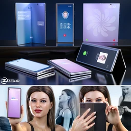 Z Folding Smartphone and Poses Mega Set for Genesis 8 and 8.1 Female