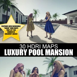 30 HDRIs – Luxury Pool Mansion Day
