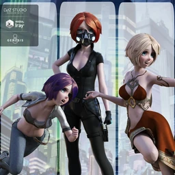 Action Anime Poses for Sakura 8 and Genesis 8 Female(s)