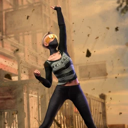 Cyber Survivor Outfit and Hair for Genesis 8 Female