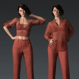 dForce Crisp Linen Outfit for Genesis 8 and 8.1 Females
