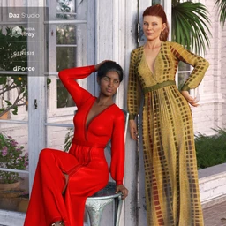 dForce V-Neck Maxie Dress Textures