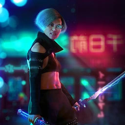 Future Samurai Animations with Sword for Genesis 8.1 Female and Noska 8.1