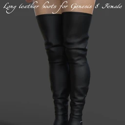 Long leather boots for Genesis 8 Female