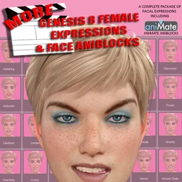 More Genesis 8 Female(s) Expressions & Face aniBlocks