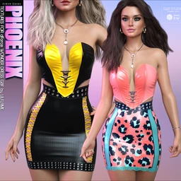 Phoenix Textures for dForce Wonder Dress G8F