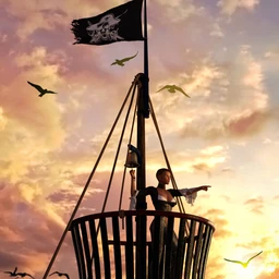 Swashbuckler Poses Props and Crows Nest for Genesis 8
