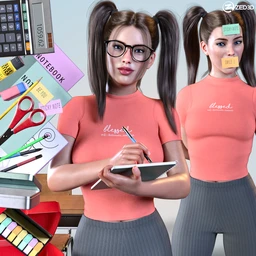 Z Back to School Props and Poses for Genesis 8 and 8.1
