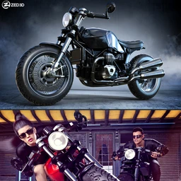 Z Modern Roadster Motorbike and Poses