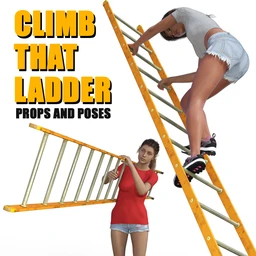1stB Climb That Ladder Props and Poses for Genesis 8 Female