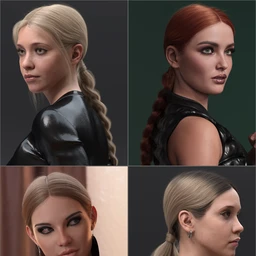 3-in-1 Low Ponytails Hair for Genesis 8 and 8.1 Females