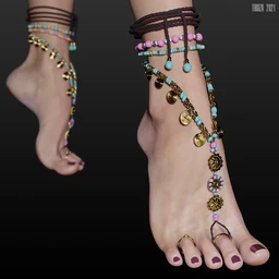 Barefoot Sandals for Genesis 8 Female